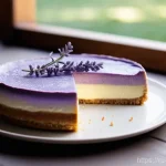 Home 3 제과제빵 취업 시 필요한 포트폴리오 - **Prompt:** A meticulously crafted, multi-layered lavender cheesecake, presented on a minimalist woo...