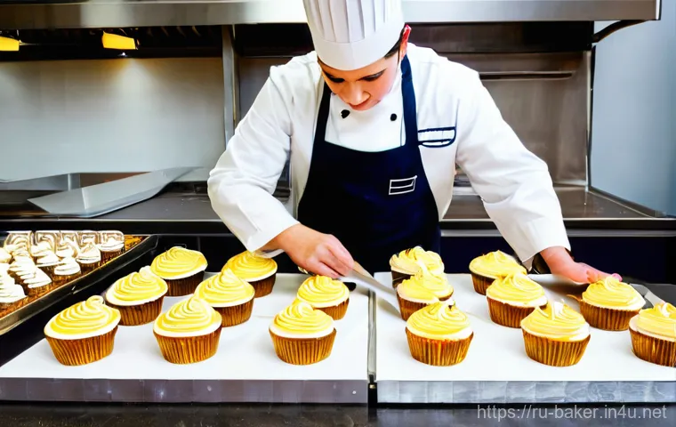 제과제빵 자격증 종류와 차이점 - **Prompt:** A young, enthusiastic female confectioner, dressed in a clean, professional chef's jacke...
